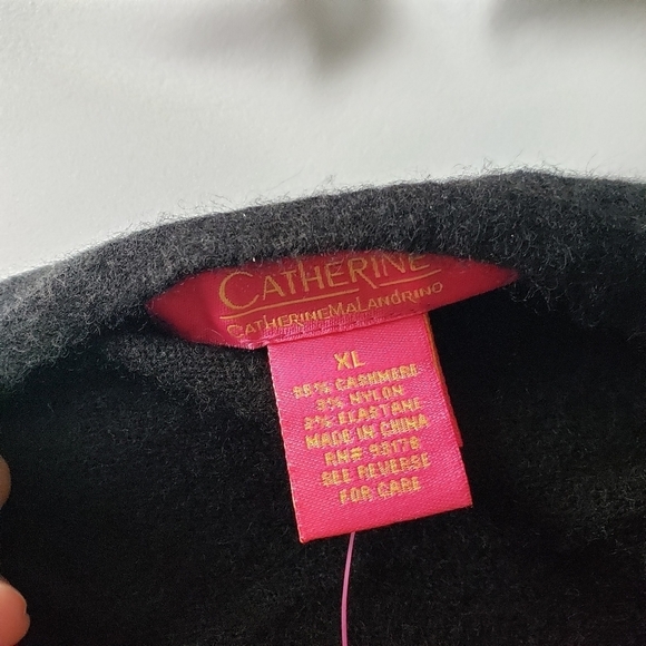 Catherine Malandrino NWT Women's XL Black Cashmere Blend One Shoulder Sweater - Picture 9 of 9